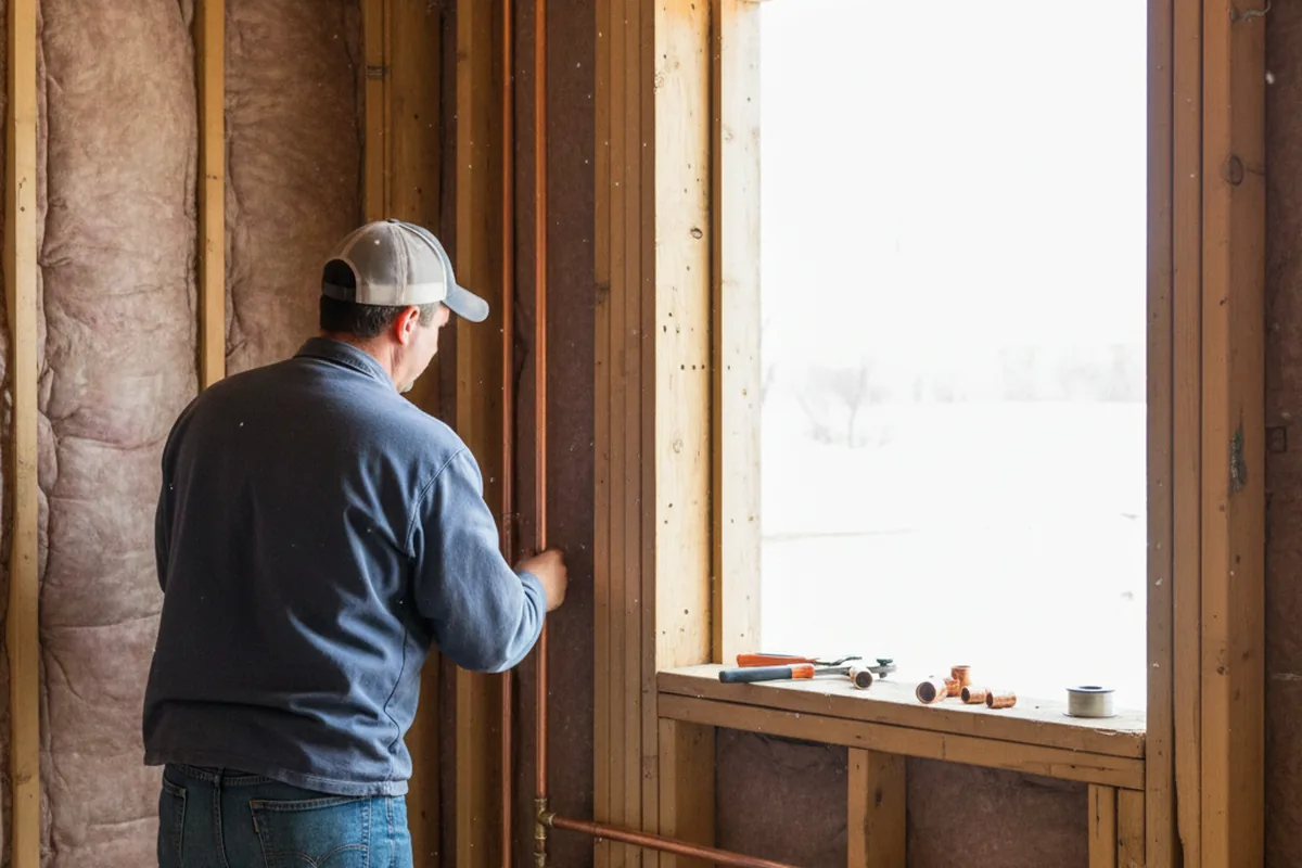Licensed plumber running new copper supply lines in a Star home